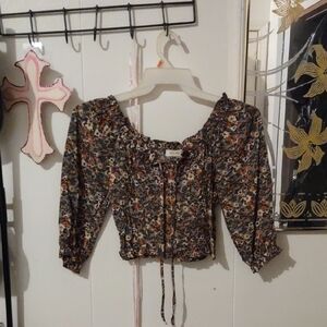 Floral Ruffle Crop Top